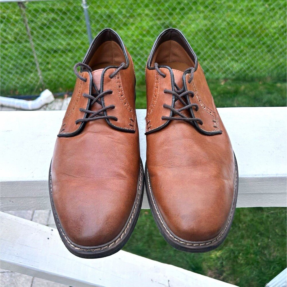 George Men’s Brown Derby Dress Shoes Lace Up Size 13 Round Toe